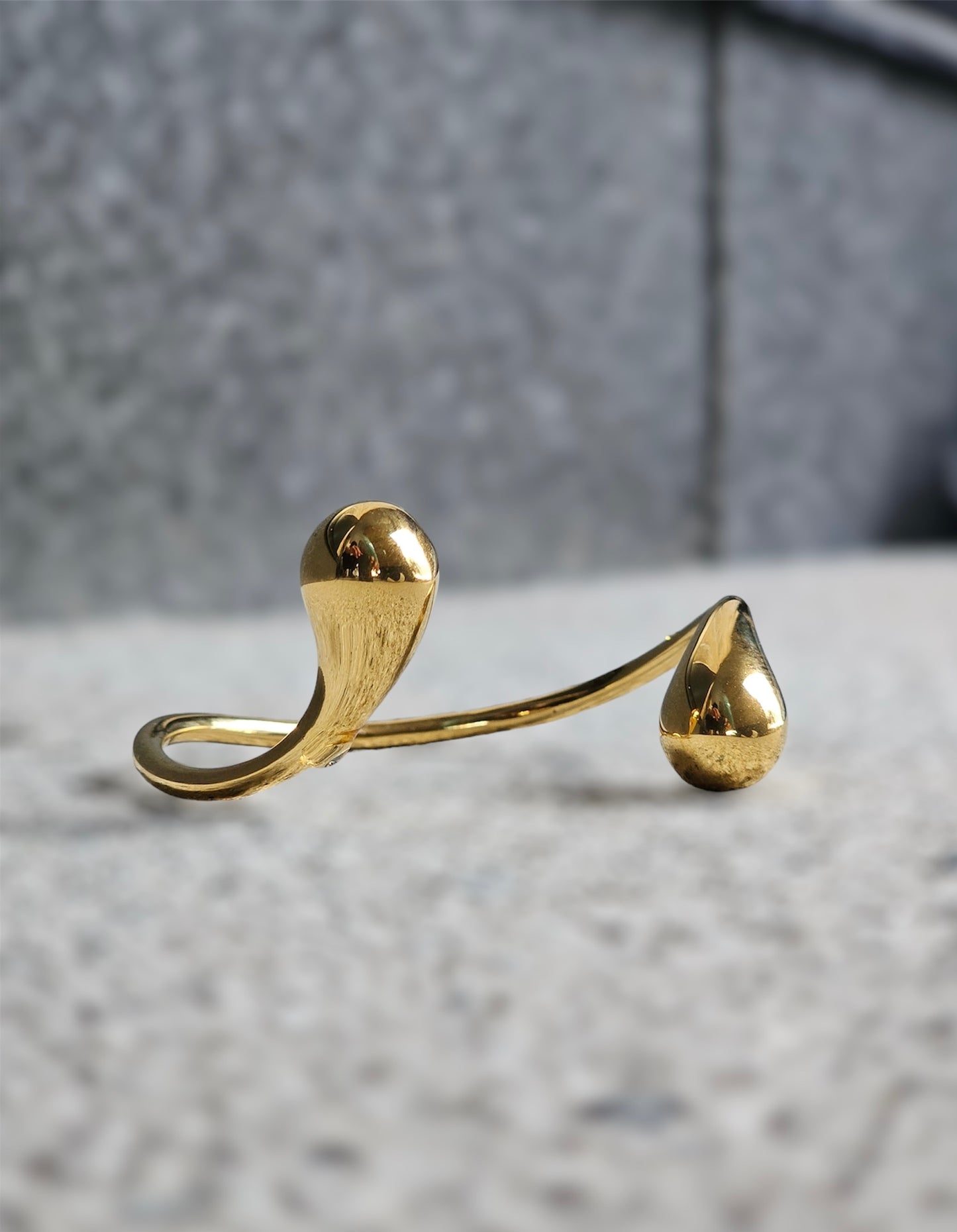 "Water Drop" Cuff Bangle - Gold