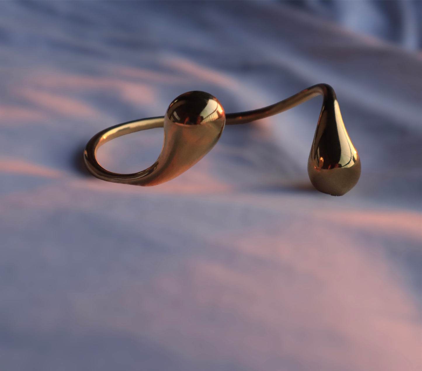"Water Drop" Cuff Bangle - Gold