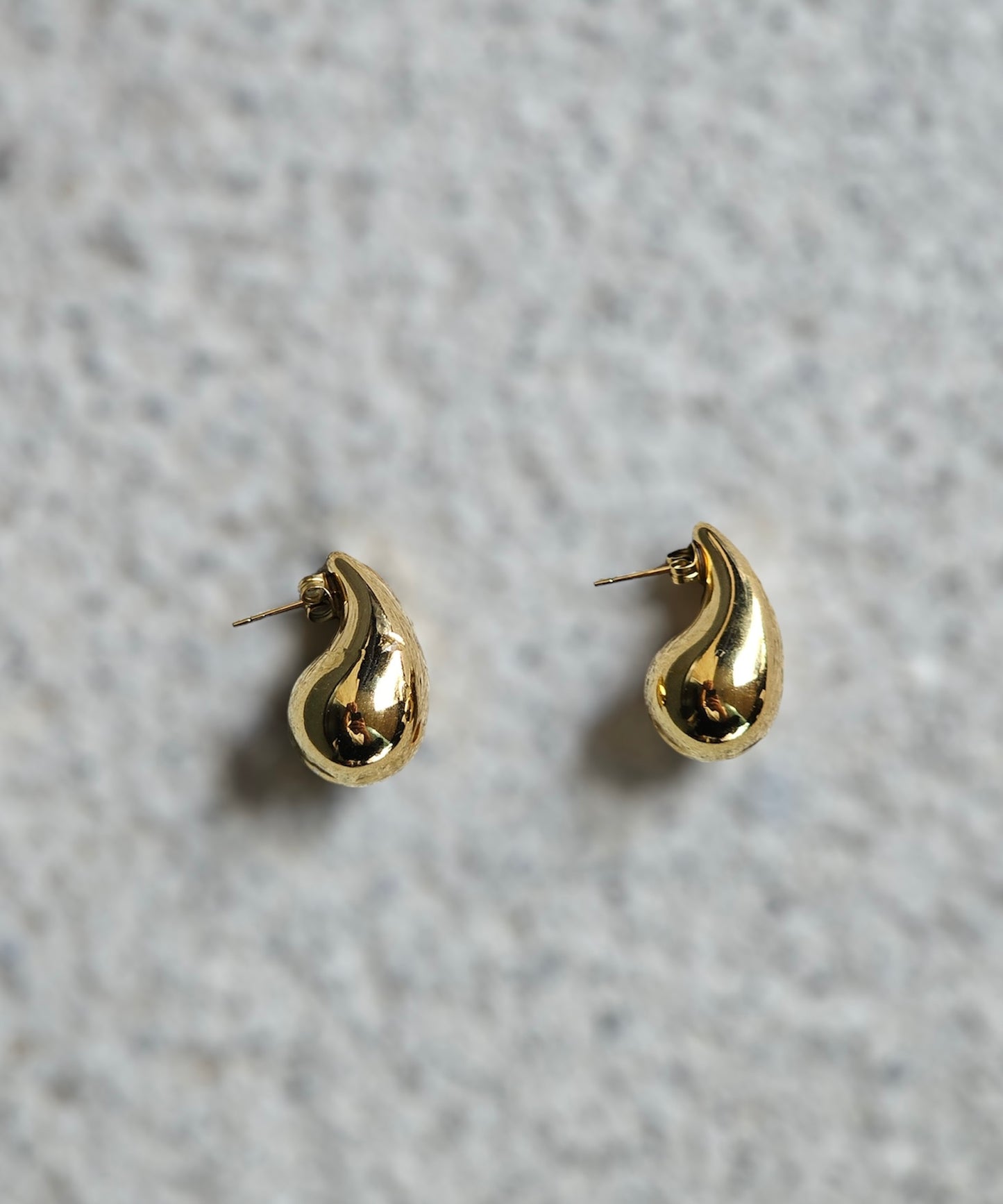 "Water Drop" Gold Earrings